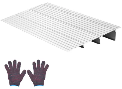 Produktbild von SucceBuy Türschwellenrampe aus Aluminiumlegierung, 423 x 864 x 87 mm, belastbar bis 360 kg, Rampe für Heimtreppen geeignet für Rollstühle, Roller, Gehhilfen, Fahrräder und Dreiräder