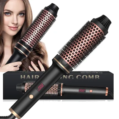 Produktbild von Juksun Thermal Brush,Lockenbürste 3 in 1 Thermobürste,65W,120-210 Grad,10 Stufen,Lose Locken,Glattes Haar, Leichte Kompakte Größe,für Reise,schwarz