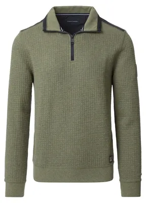 Produktbild von CASAMODA Herren Sweatshirt Troyer Langarm Regular-Fit Olivgrün 4XL