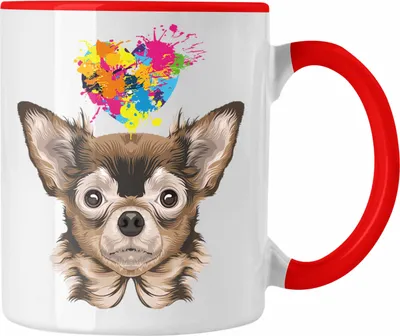 Produktbild von Trendation - Chihuhahua Mama Besitzer Tasse Kaffee-Becher Geschenkidee Frauchen Herrchen Herz (Rot)