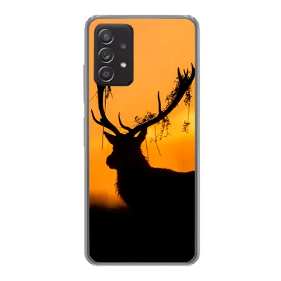 Produktbild von MuchoWow® Handyhülle Schutzhülle Hülle für Samsung Galaxy A33 5G Hirsch - Orange - Scherenschnitt - Tiere - Natur Silikon Softcase Handy Hülle - Kartenhalter