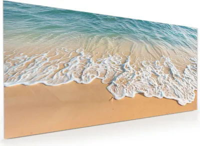 Produktbild von Küchenrückwand Spritzschutz Glas mit Motiv Wellen am Strand 40 x 40 cm