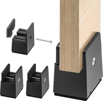Productafbeelding van Famanu meubelverhogers, 5 cm - 4 stuks voor tafel, stoel, bank - in hoogte verstelbaar - zwart