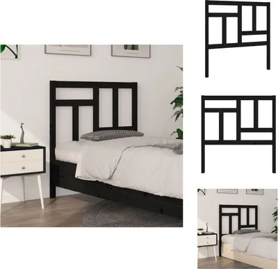 Produktbild von vidaXL Kopfteil Schwarz 95,5x4x100 cm Massivholz Kiefer -  Kopf- & Fußenden