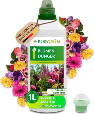 Produktbild von Purgrün -Blumendünger | Flüssigdünger mit Guano & Aqua Plus | 1L