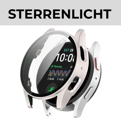 Produktbild von Strap-it Hartschalen-Schutzhülle mit Glas-Displayschutzfolie - passend für die Samsung Galaxy Watch 7 - 40 mm (Starlight)