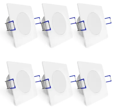 Einbauspots IP44 6,5 W dimmbar quadratisch 6 Stück