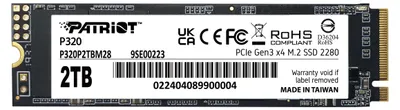 Immagine prodotto di PATRIOT SSD Patriot 2TB M.2 P320 PCIe 3.0 NVME 3000/2200 (P320P2TBM28)