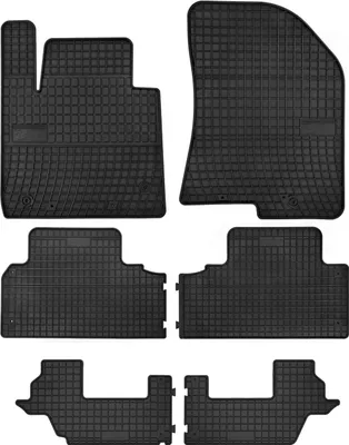 Immagine prodotto di Tappetini auto in gomma adatto per Kia Carens IV (2013-2018, monovolume) neri, set 6 pz, con fissaggi