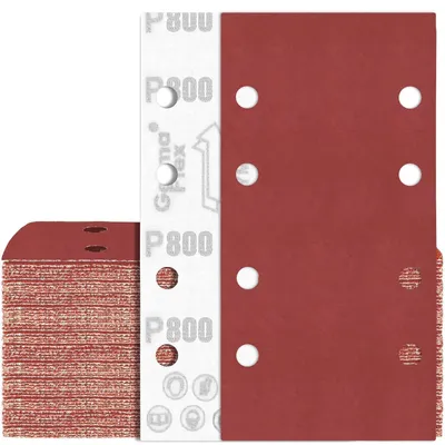 Produktbild von Schwingschleifer Schleifpapier 80 Stück 93x185 mm Klett P800 8 Löcher