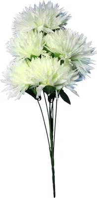 Produktbild von Weißer Strauß künstlicher, gezackter Chrysanthemen - Dekoration für Allerheiligen, 54 cm