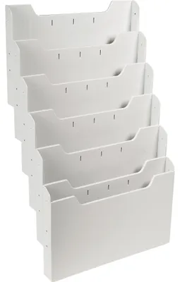 Zdjęcie produktu dla Exacompta 63240D Modułowy stojak ścienny na broszury 6 przegród A4 format poziomy