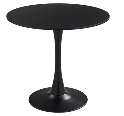 Runder Esstisch mit Tulpenfuß, MDF, 60 cm, schwarz, für 4 Personen