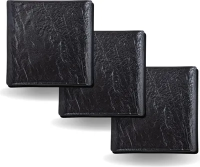 Image de Wilmax Assiette carrée 21,5 x 21,5 cm, lot de 3, SlateStone Noir WL-661106/A3