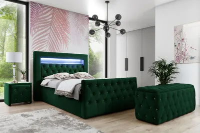Produktbild von Einzelbett 120x200 ASTRID LUX – Flaschengrün + GRATIS Matratzenauflage