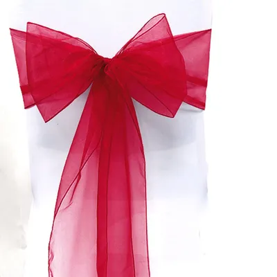Image de RHP Organza Echarpes, Noeuds de chaise Mariage/Parties/Evénements Rouge 25