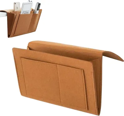 Produktbild von Jumada's – Bett-/Sofa-Organizer – Zeitschriftenhalter – Filz – Maße 27 x 21 x 10 cm – Braun
