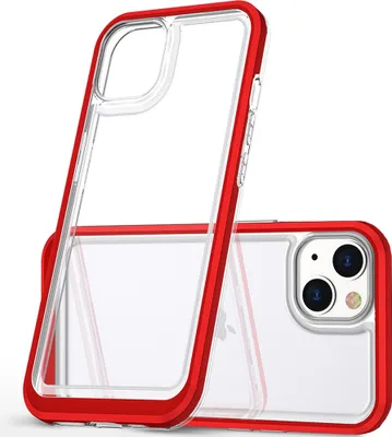 Obrázek produktu pro Průhledný kryt pouzdra s rámečkem pro Iphone 14Plus Red