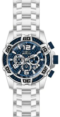 Obrázek produktu pro Invicta Pro Diver 51014 Pánské hodinky - Quartzový strojek - Nerezová ocel s modrým ciferníkem - 50 mm