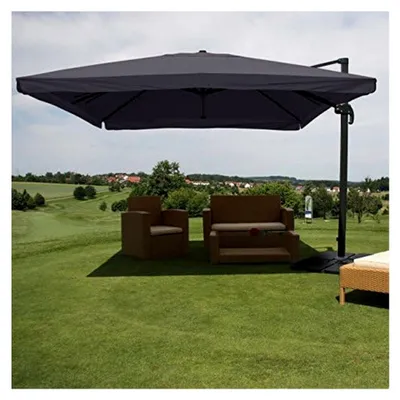 Produktbild von Gastronomie-Ampelschirm, 3,5x3,5m (Ø4,95m) Polyester/Alu 25kg mit Ständer