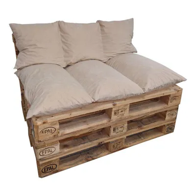 Image de Lot de coussins de palette 120x80 cm de jardin avec fermeture éclair - Beige 1009