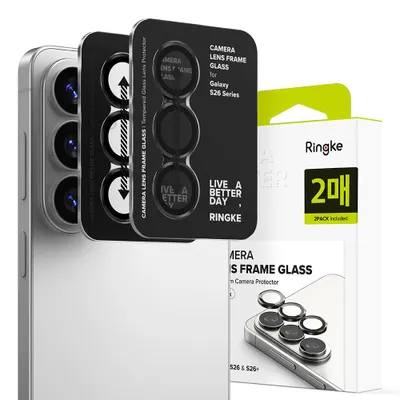 Obrázok produktu pre Ringke - Camera Lens Frame Glass (2 ks) ochranné sklo na šošovku fotoaparátu pre Samsung Galaxy S26 / S26 Plus - čierne