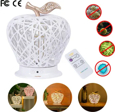 Obrázek produktu pro ele ELEOPTION 2 v 1 Stolní dotykové noční světlo UV dezinfekční lampa s dálkovým ovládáním pro ložnici obývací pokoj kancelář - bílá