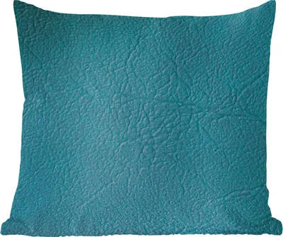 Produktbild von MuchoWow® Zierkissen Sofakissen Wohnzimmer Dekokissen 40x40 cm Leder - Lederoptik - Grün - Blau - Foto Kissen - Schlafzimmer Dekoration