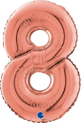 Produktbild von Folienballon Nummer 8 Roségold - 66 cm Grabo