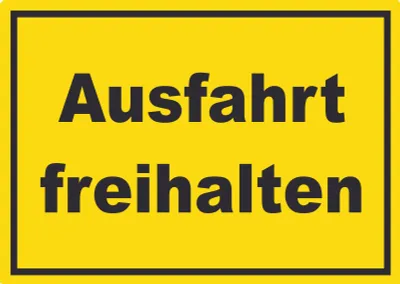 Produktbild von Ausfahrt freihalten Aufkleber gelb-schwarz A4 (210x297mm)