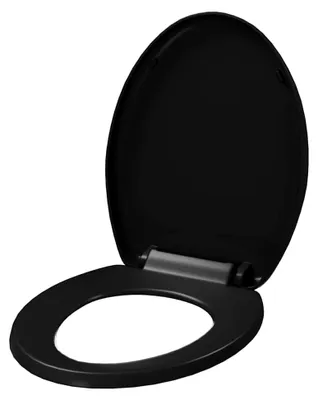 Produktbild von Toilettensitz mit Absenkautomatik und Quick-Release-Funktion in Schwarz