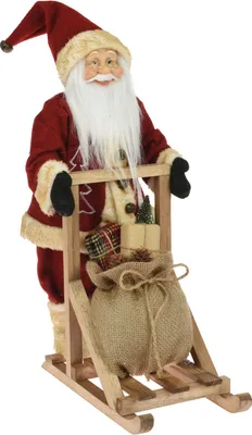 Produktbild von Weihnachten Weihnachtsmann Figur Nikolaus 45 cm rot