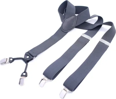 Produktbild von DonDon Herren Hosenträger 3,5 cm breit in Y-Form, elastisch und verstellbar, 2-teiliges Set mit farblich passender Fliege 12 x 6 cm