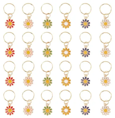 Productafbeelding van Markeringen voor breien - 36 stuks in 6 kleuren - Geschikt voor breien, weven, naaien, quilten en voor het maken van sieraden - 1,5 x 1,1 cm