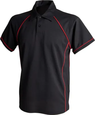 Produktbild von Finden+Hales LV370 | Herren Piped Performance Polo / Coolplus®-Polyester - Farbe: Black/Red - Größe: 4XL