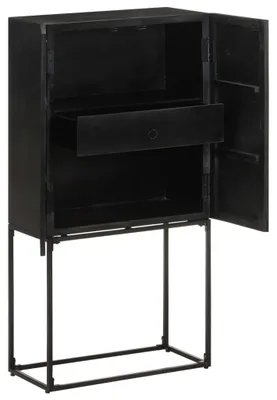 Produktbild von vidaXL Sideboard Schwarz 60x30x120 cm Massivholz Akazie und Mango