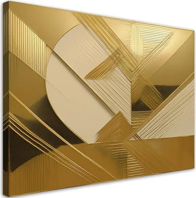 Obrázek produktu pro Obraz na plátně zlatá abstrakce glamour 90x60 Feeby Zlatý obraz na zeď připravený k zavěšení