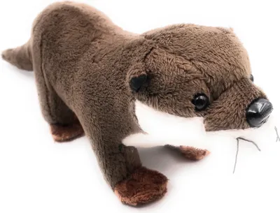 Produktbild von Onwomania Plüschtier Kuscheltier Stoff Tier Otter Wassermarder braun stehend 29 cm