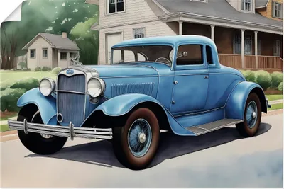 Produktbild von ARTland Poster Blauer Oldtimer der 1930er Jahre Größe: 90x60 cm