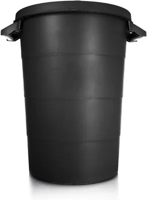 Productafbeelding van Universele Weerbestendige Ton met Deksel en Handvatten - 80 Liter Zwart
