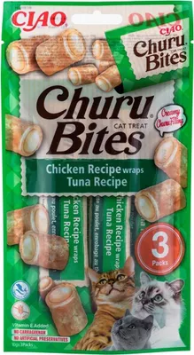 Immagine prodotto di Churu Cat Bites Pollo e Purè di Tonno 3x10g