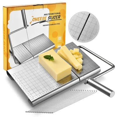 Immagine prodotto di INF Affetta formaggio acciaio inox con scala 21cm x 24cm, 7 pezzi