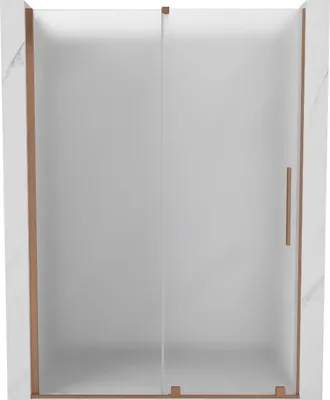 Produktbild von Mexen Velar Schiebetür Duschwand 130 cm, matt, gebürstetes Kupfer - 871-130-000-31-65