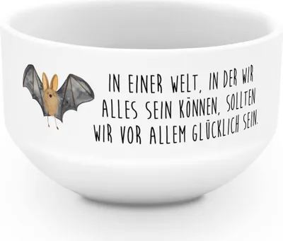 Produktbild von Mr. & Mrs. Panda schale Fledermaus Flügel - Weiß - Geschenk, schälchen, Müslischale, Obstschale, reisschale, Gute Laune, Schüssel