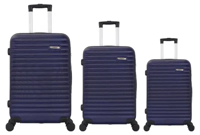 Produktbild von Trolley ADC Classiq Kofferset 3-teilig 55/65/75 cm, Hartschalenkoffer ABS, 4 Rollen 360° – Marineblau