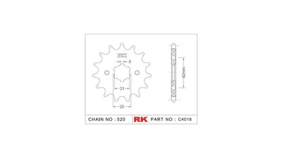 Produktbild von RK Antriebsritzel "4018" 520, Stahl 16 Zähne