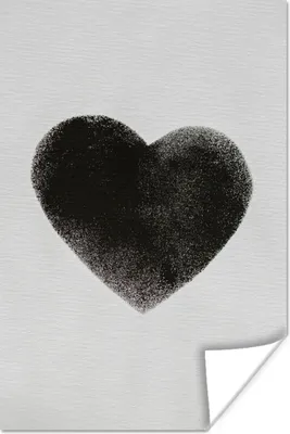 Produktbild von MuchoWow® Poster Herz - Design - Schwarz 20x30 cm - Papierdruck