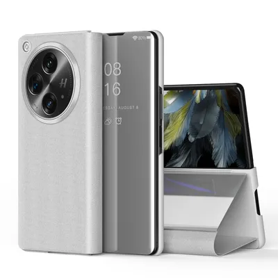 Obrázek produktu pro Pouzdro pro Oppo Find N3, zrcadlové flipové pouzdro View s funkcí stojánku Stříbro