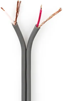 Produktbild von Nedis Audio Kabel - 2 x 0.16 mm² - Kupfer - 100 m - Rund - PVC - Dunkelgrau - Rolle