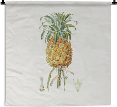 Produktbild von MuchoWow® Wandteppich Wandbehang Ananas - Frucht - Pflanze 90x90 cm Tapisserie Dekoration Wandtuch - Wandaufhänger